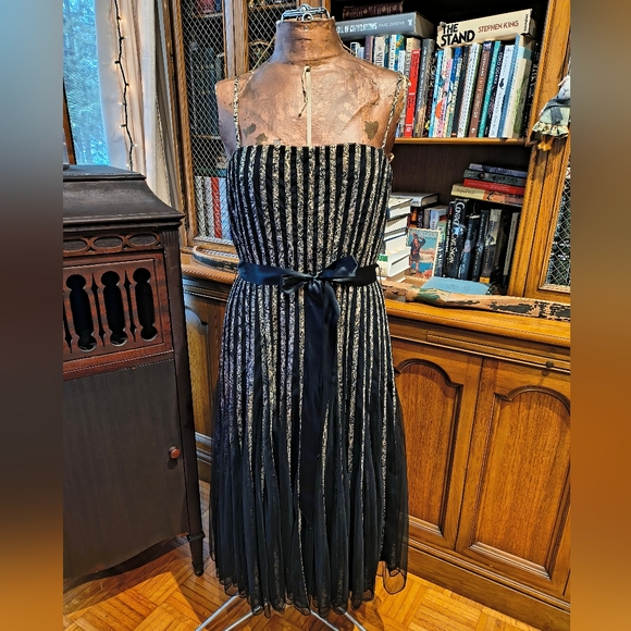 Cache Dresses & Skirts - Vintage Cache Black And Gold Cocktail Dress Size 12